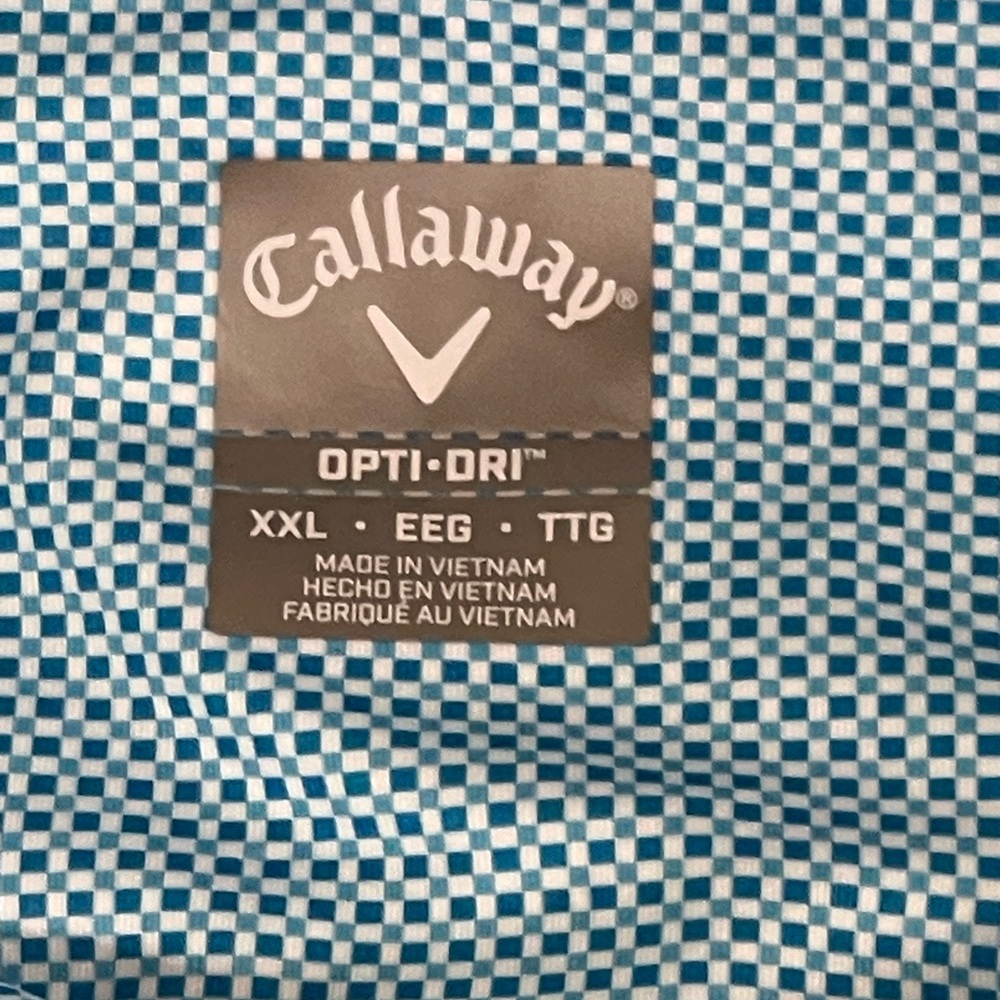 Callaway Blue and White Polo Shirt with Opti-Dri Technology